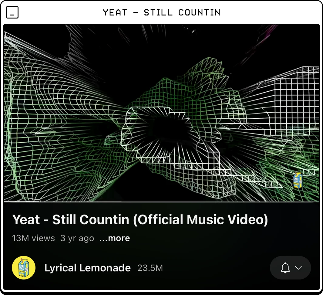 Yeat - Still Countin official music video thumbnail